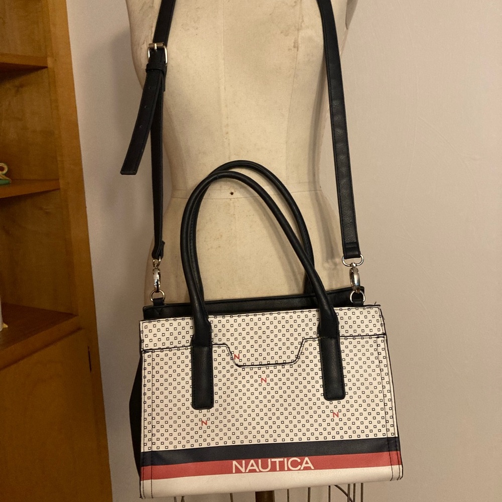 Nautica Blue, White, and Pink Purse Beach Vacation Monogram